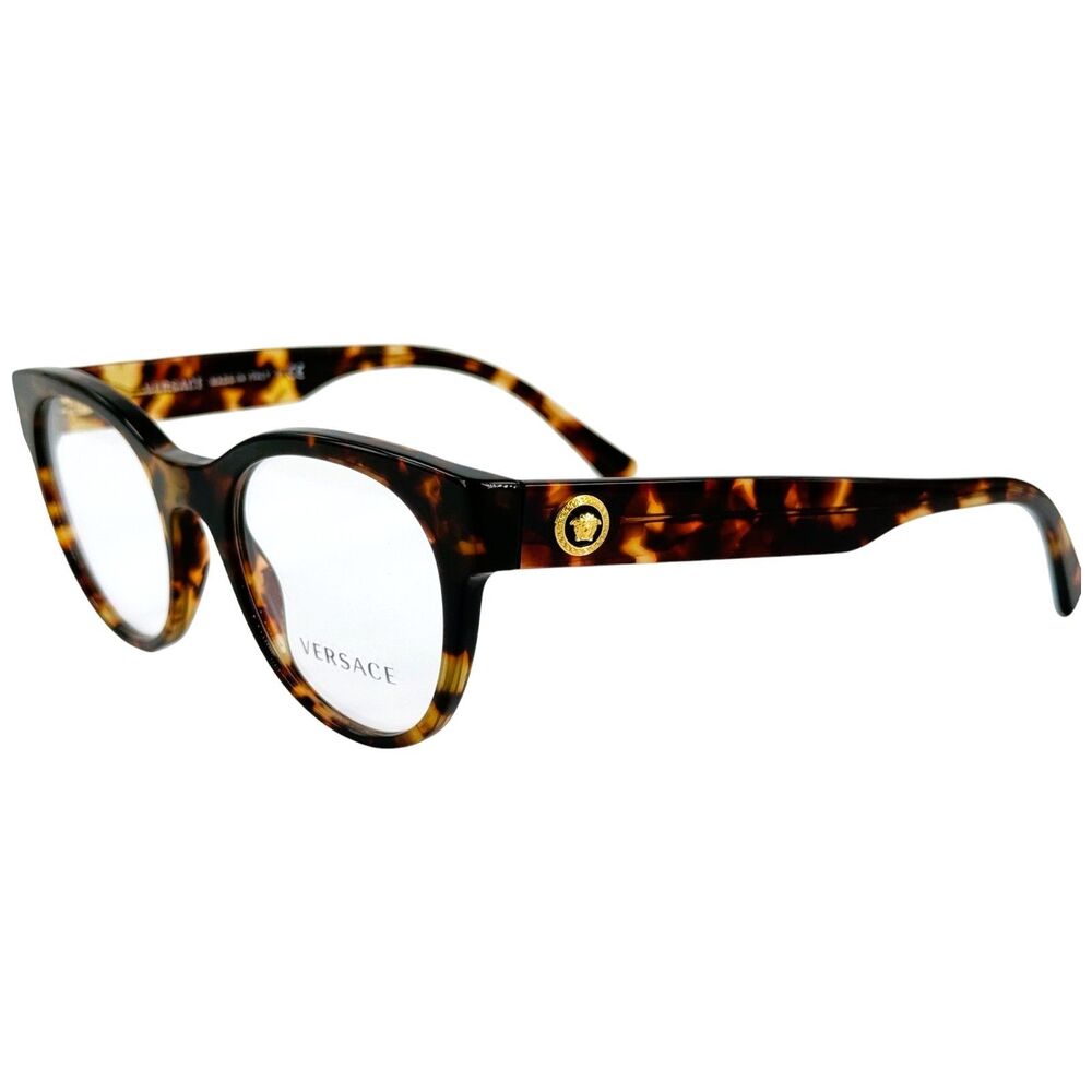 Versace VE3268 Womens Plastic Eyeglass Frame 5276 Havana 49-19 Italy w Case